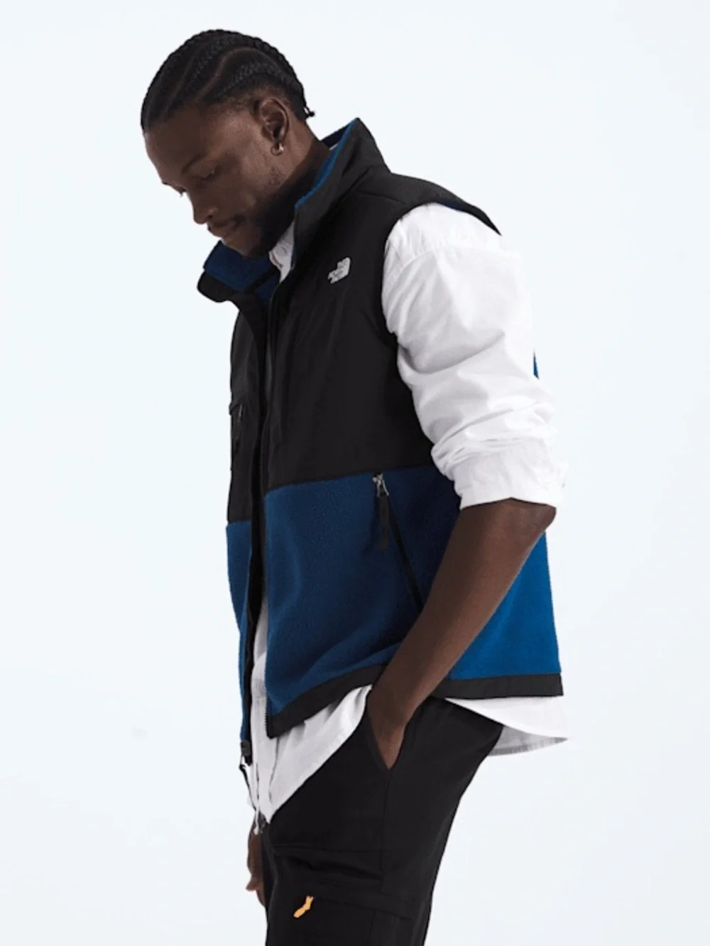 NWT The North Face Estate Blue and Black Retro Denali Vest - Men's Size Large